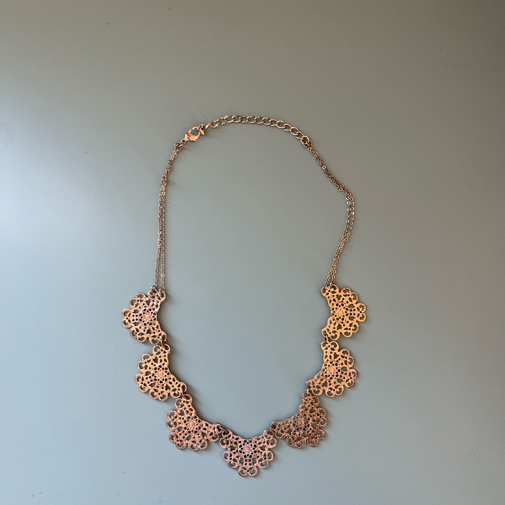 Gold Filigree Bib Necklace